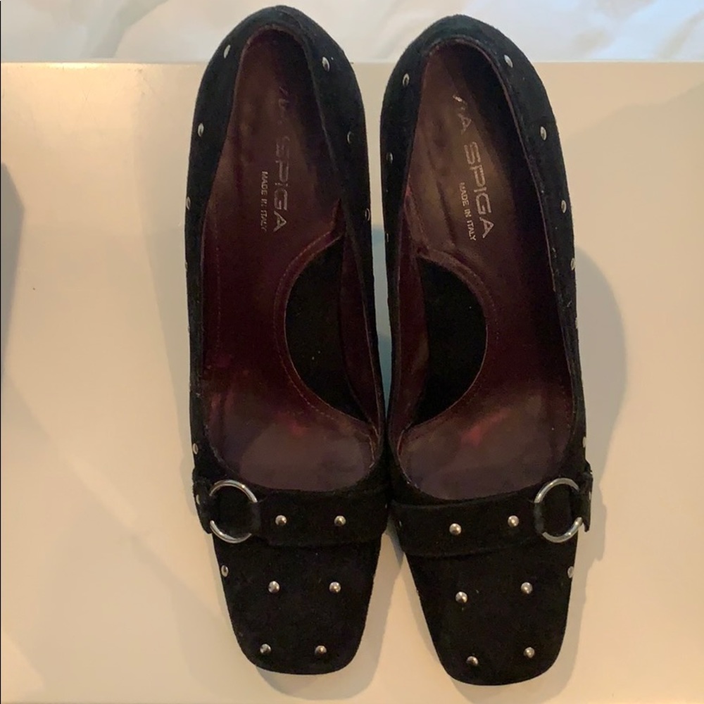 Via Spiga Black Stiletto Heels with studs